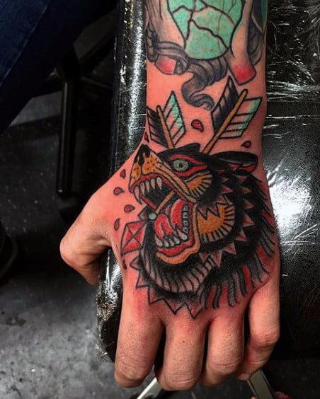 Bear tattoo design for men, idea 35