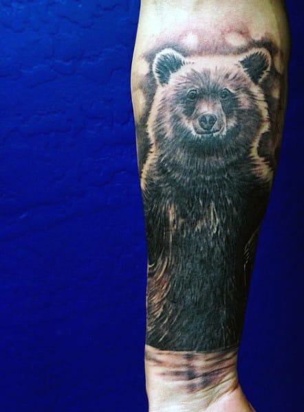 Bear tattoo design for men, idea 37