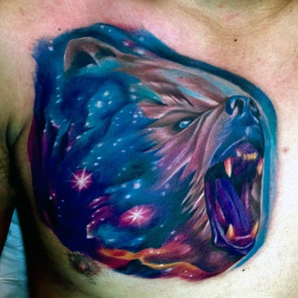 Bear tattoo design for men, idea 38