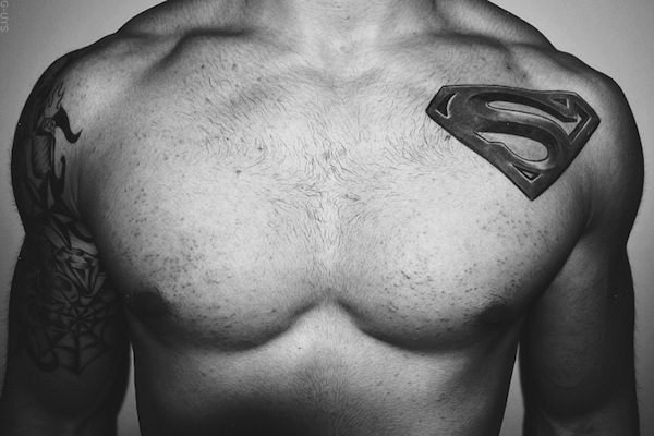 Superman tattoo design for men, idea 22