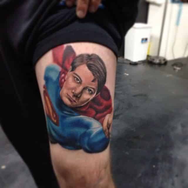 Superman tattoo design for men, idea 31