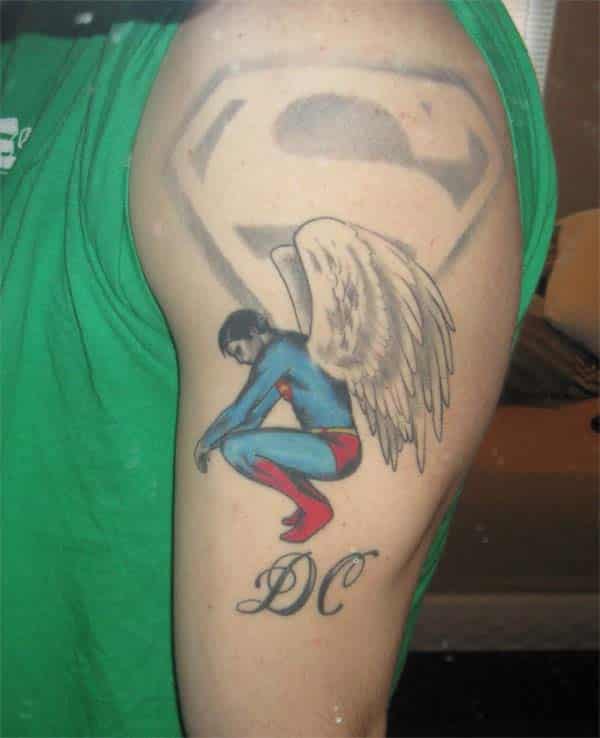 Superman tattoo design for men, idea 32