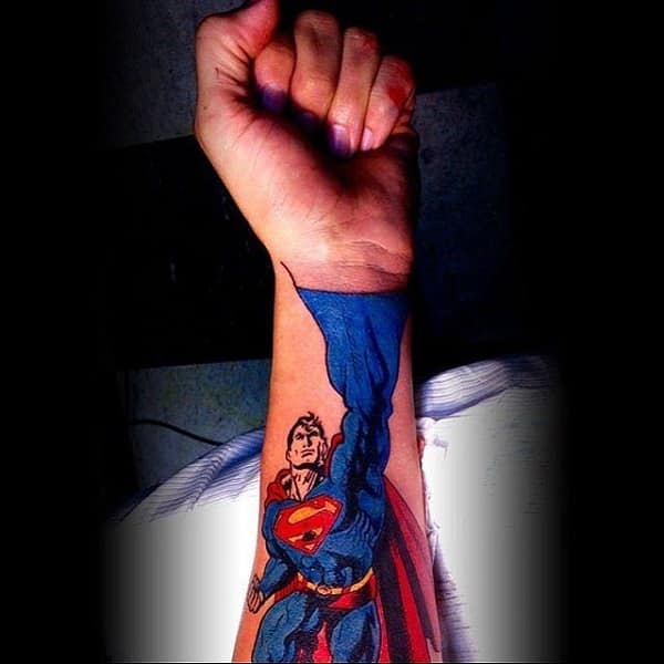 Superman tattoo design for men, idea 37