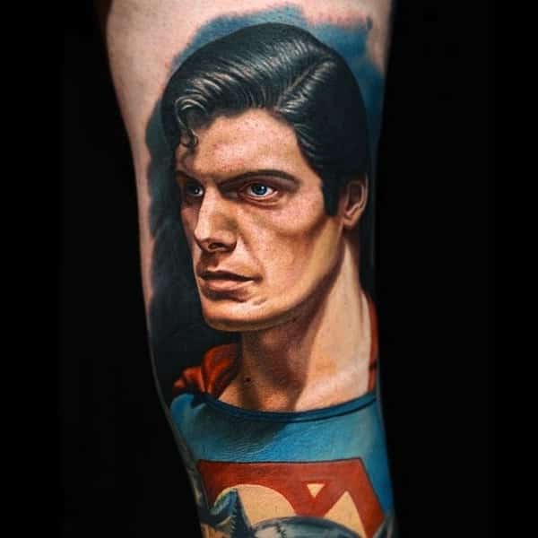 Superman tattoo design for men, idea 38