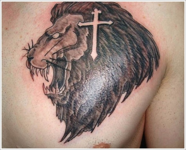 Leo tattoo design for men, idea 14