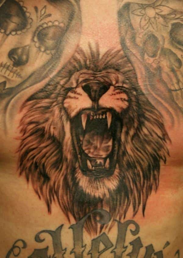 Leo tattoo design for men, idea 15