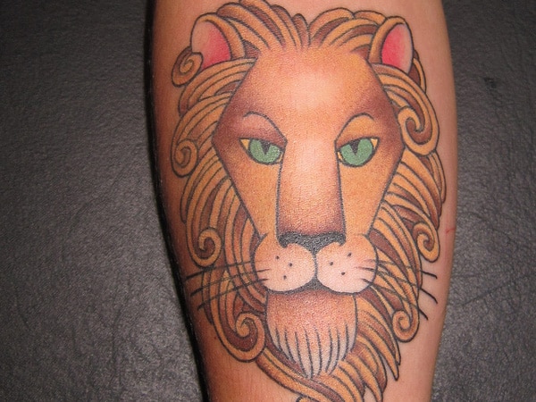 Leo tattoo design for men, idea 35