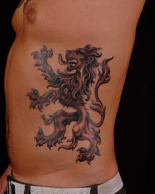 Leo tattoo design for men, idea 47