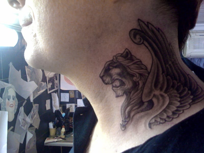 Leo tattoo design for men, idea 48