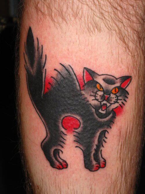 Cat tattoo design for men, idea 13