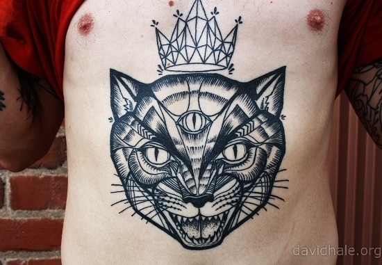 Cat tattoo design for men, idea 17