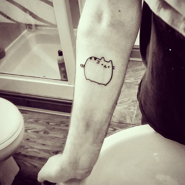 Cat tattoo design for men, idea 25