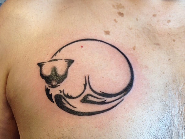 Cat tattoo design for men, idea 30
