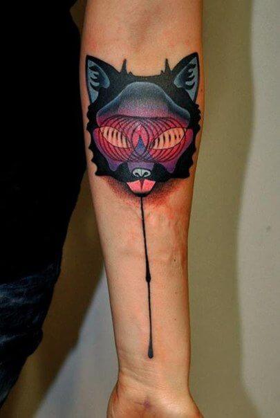 Cat tattoo design for men, idea 45