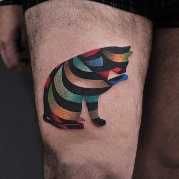 Cat tattoo design for men, idea 47