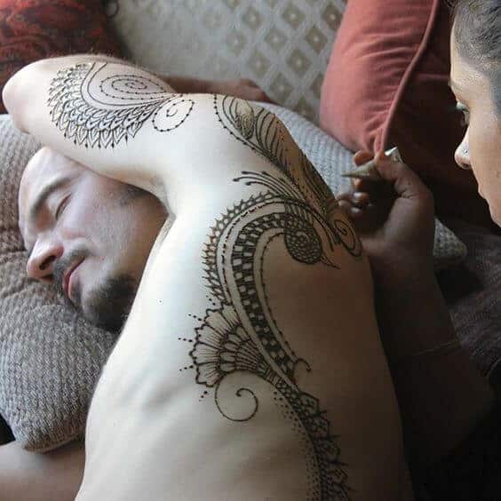 Henna tattoo design for men, idea 8