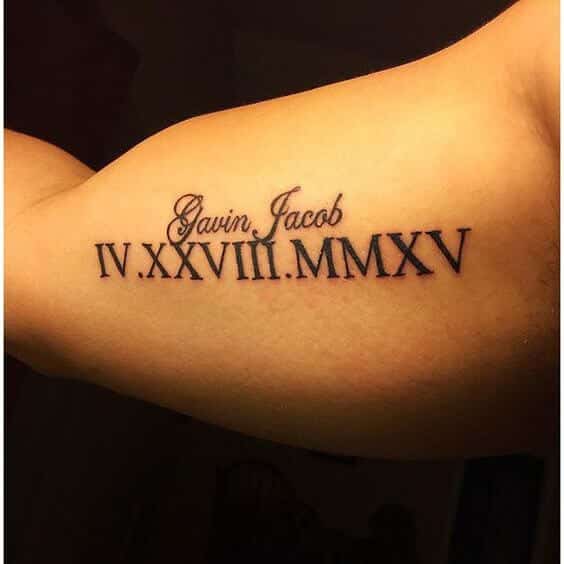 Roman Numeral Tattoo Arm